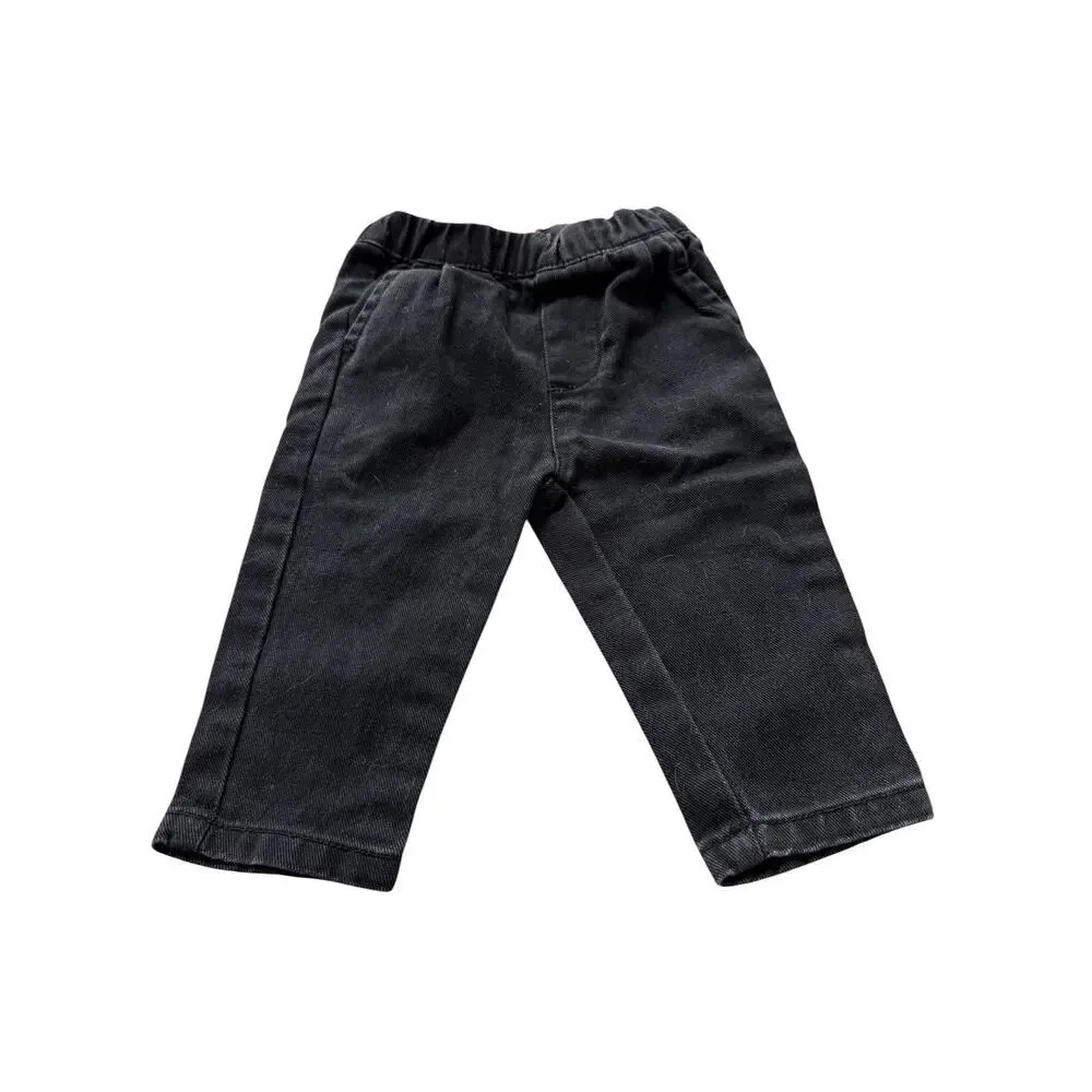 Rylee + Cru Baby Washed Black Otis Pants Size 6-12 M